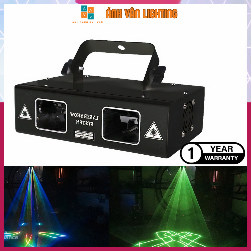 Đèn Laser Quét Tia 2 Cửa 7 Màu Cực Ảo Màu Có Nháy Theo Nhạc Dùng Cho Phòng KTV Phòng Bay Sân Khấu