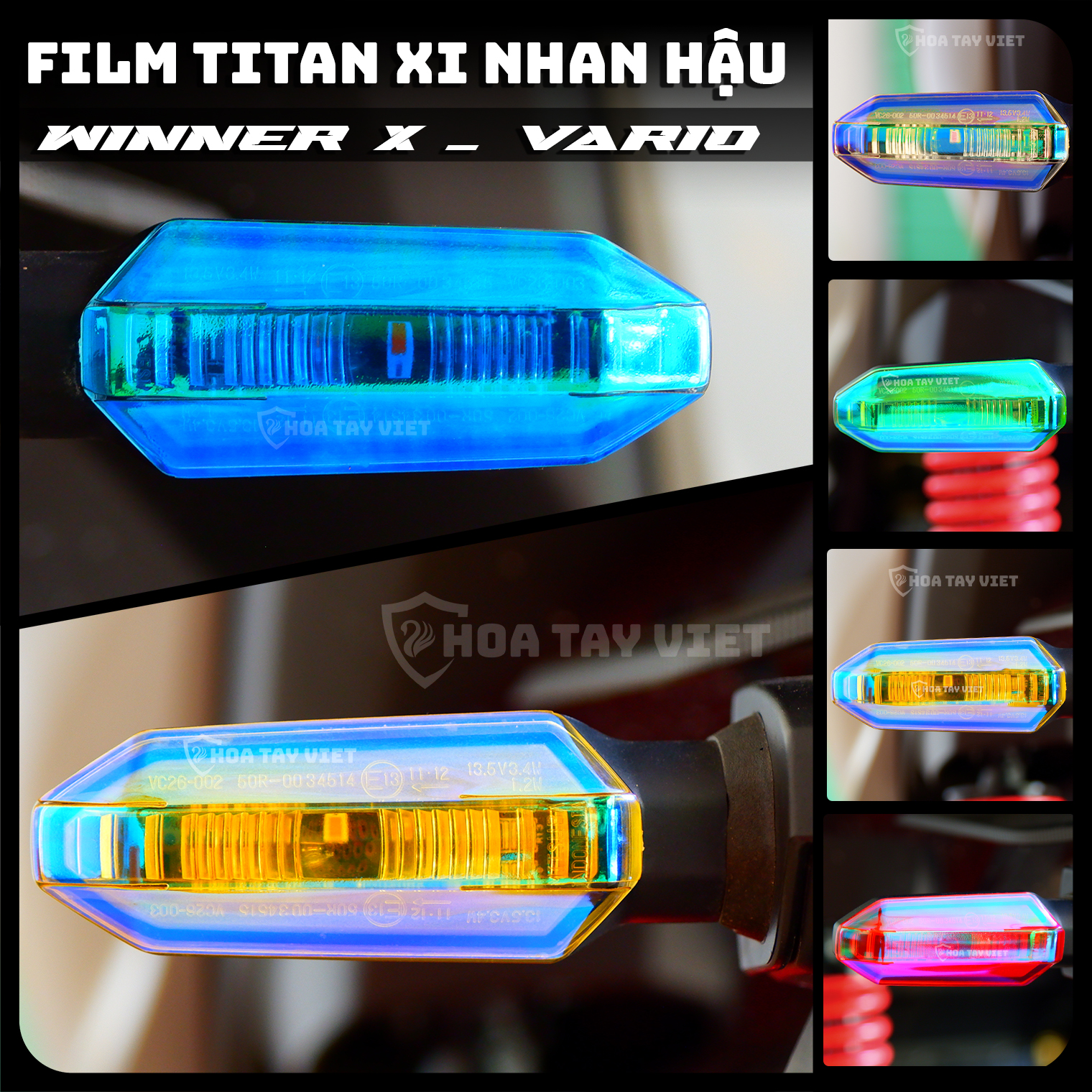 Miếng dán đèn Xi Nhan HẬU chuyển màu Vario - Winner x ánh xạ màu titan