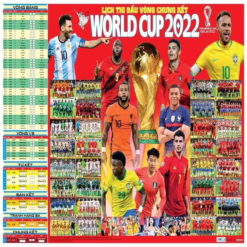 Tờ tranh lịch thi đấu world cup 2022 theo giờ vn