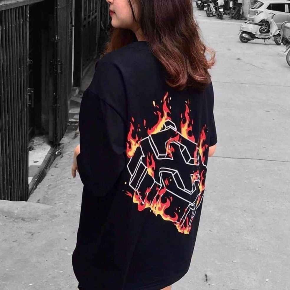 Áo phông HighClub Lửa 3D  Tee High Club Big Logo Fire Lửa full tag