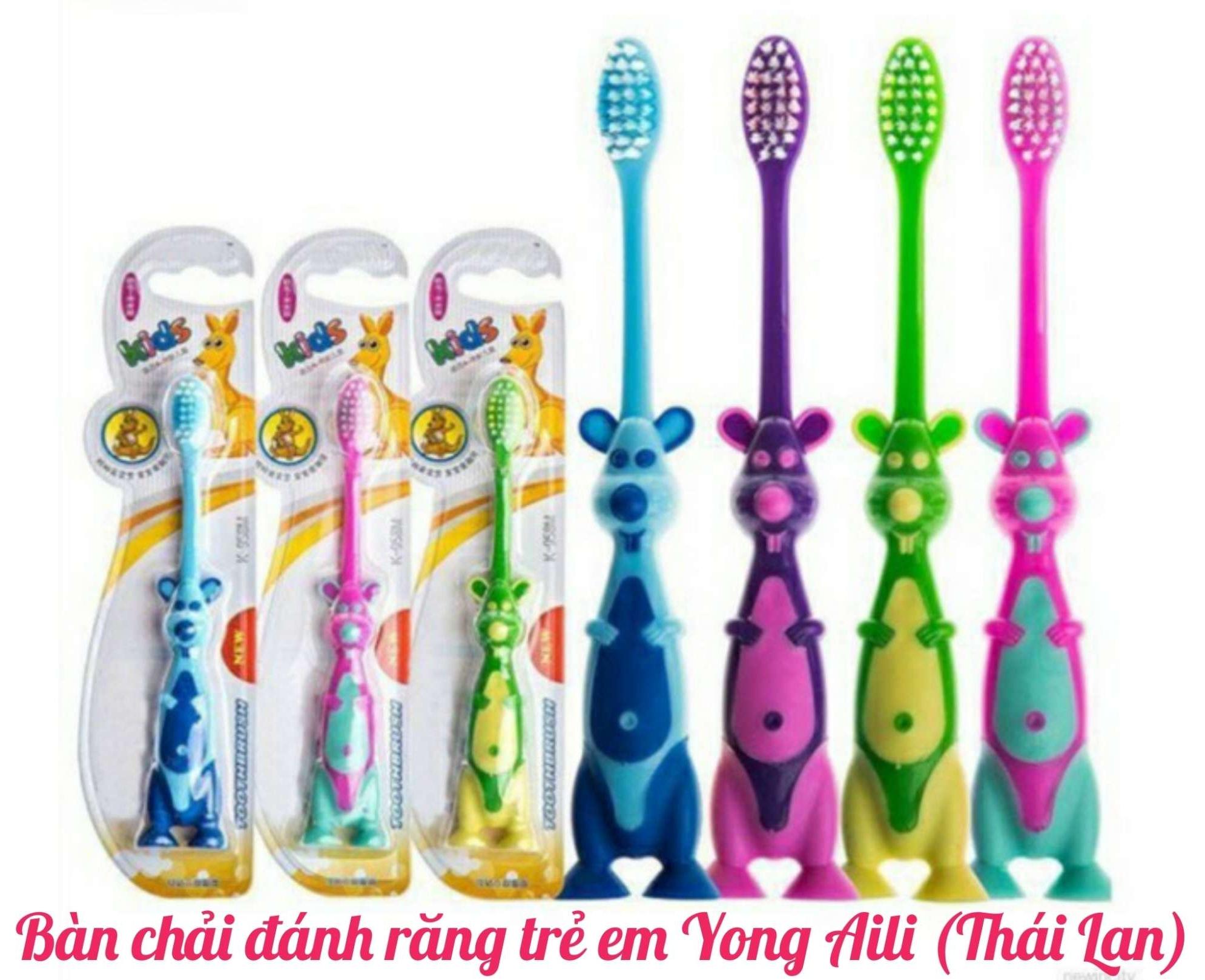 (RẺ VÔ ĐỊCH) 1 Bàn chải đánh răng trẻ em hình thú Yong AIli - Thái Lan (bé từ 2 tuổi đến 6 tuổi) SPLT