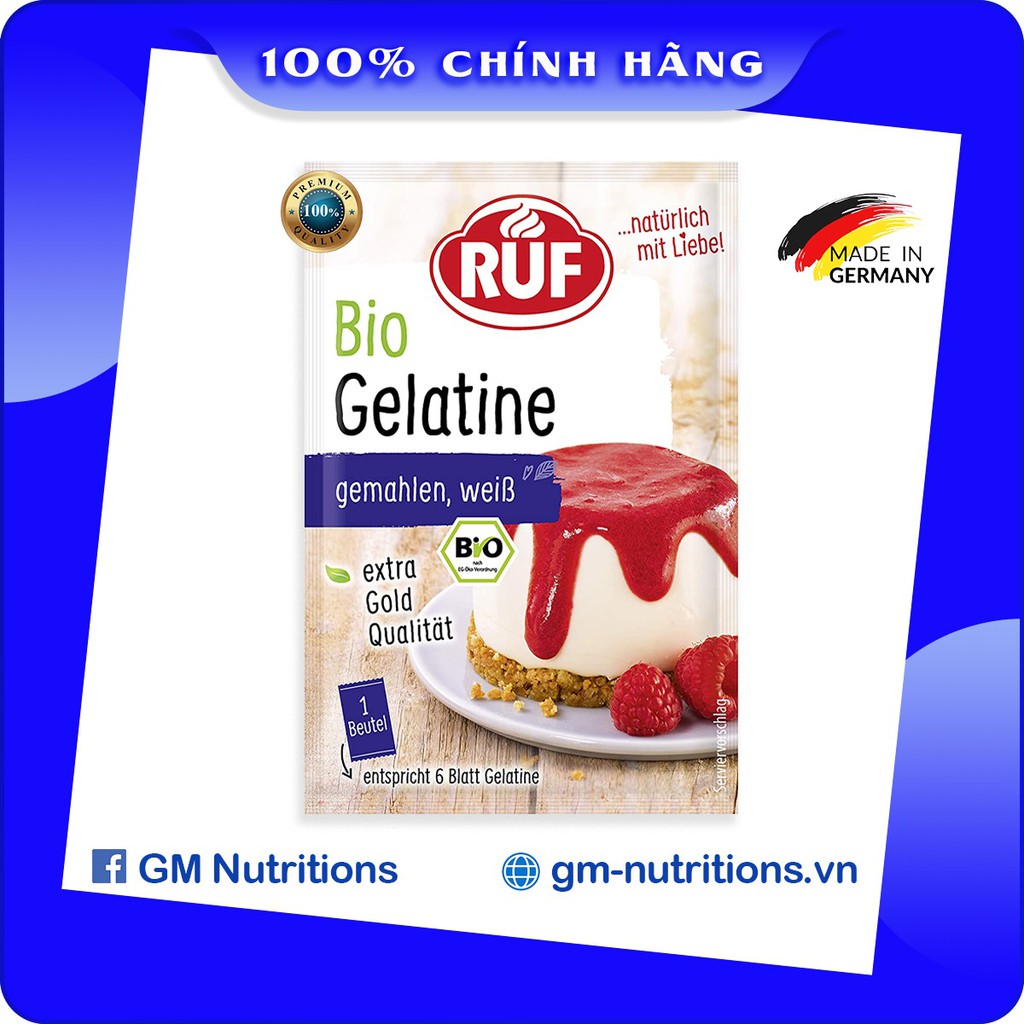 Bột gelatine hữu cơ - bio gelatine ruf 9g chuẩn đức