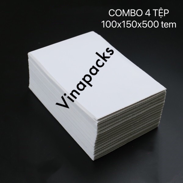 Combo 2000 tờ giấy in nhiệt tự dính 3 lớp khổ A6 tệp 500 tem size 100x150 in bill chuyển phát nhanh