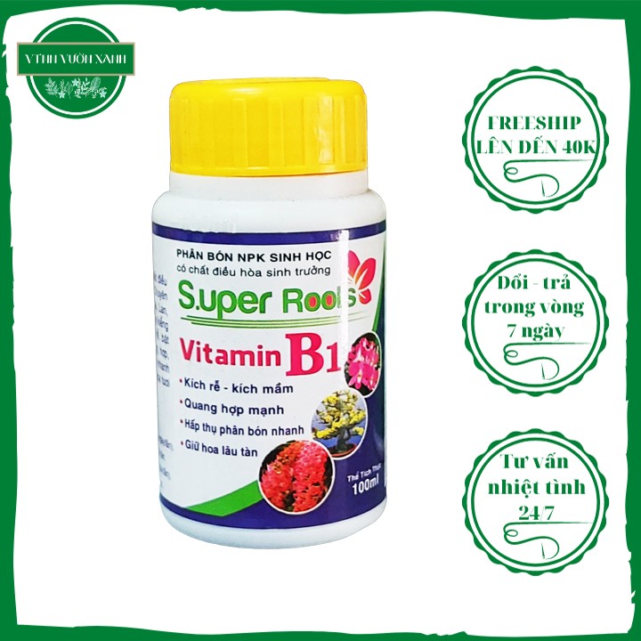 Chai 100ml Phân bón Vitamin b1 điều hòa sinh trưởng, kích rễ cho hoa lan, hoa hồng, hoa mai, bonsai