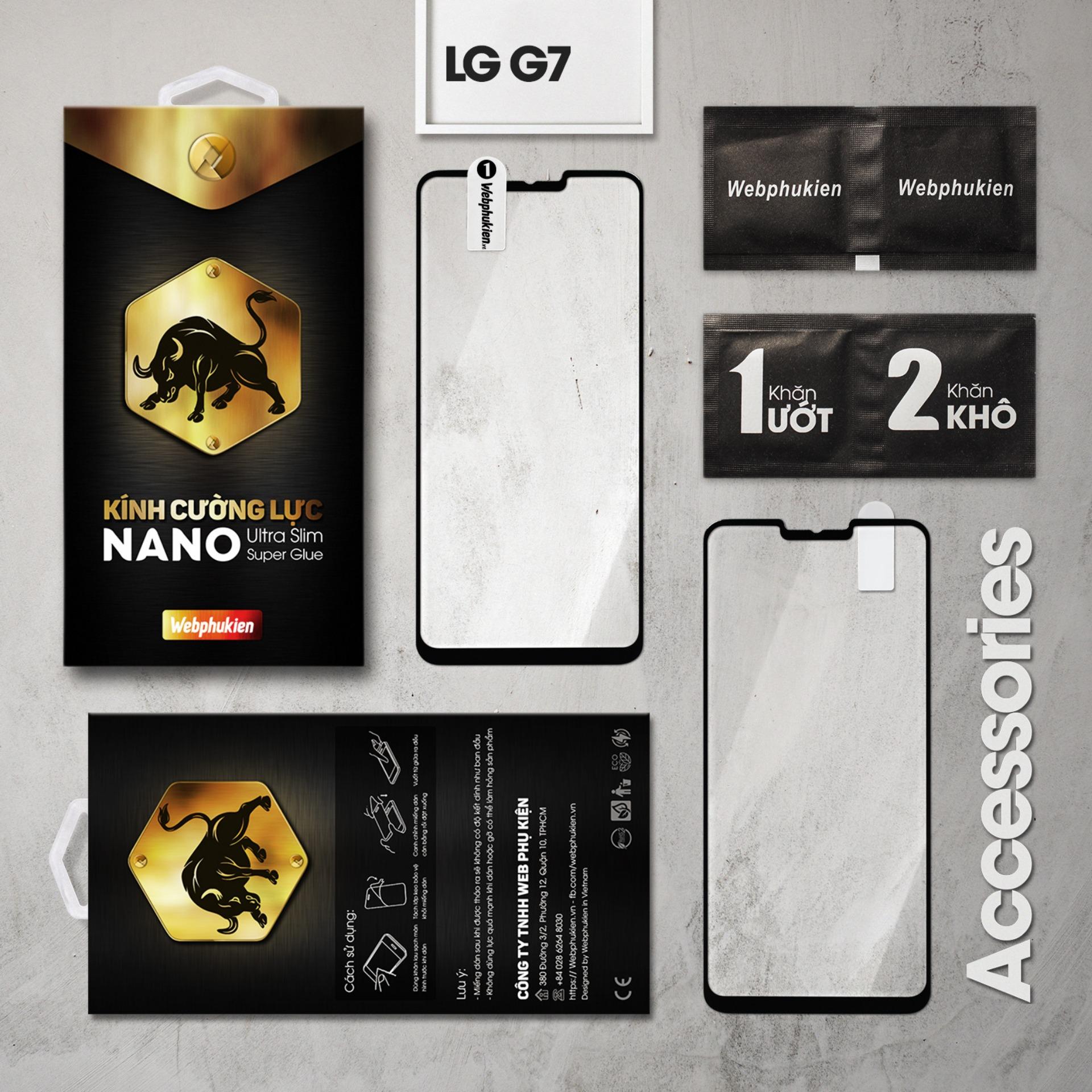 Kính cường lực cho LG G7 Full LCD hiệu Webphukien (Đen)