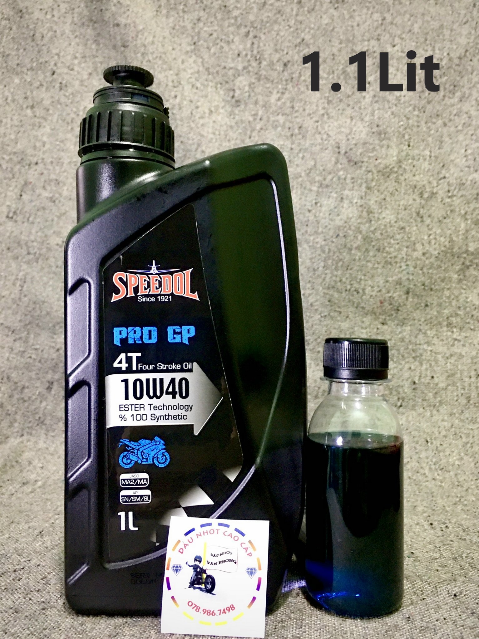 Nhớt speedol pro gp 4t 10w40 gốc ester fully synthetic 1.1 lit cho winner sonic