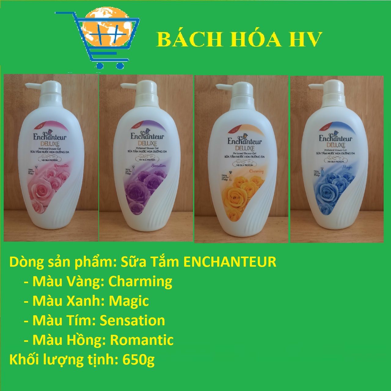 Sữa tắm ENCHANTEUR 650g/chai - BACH HOA HV