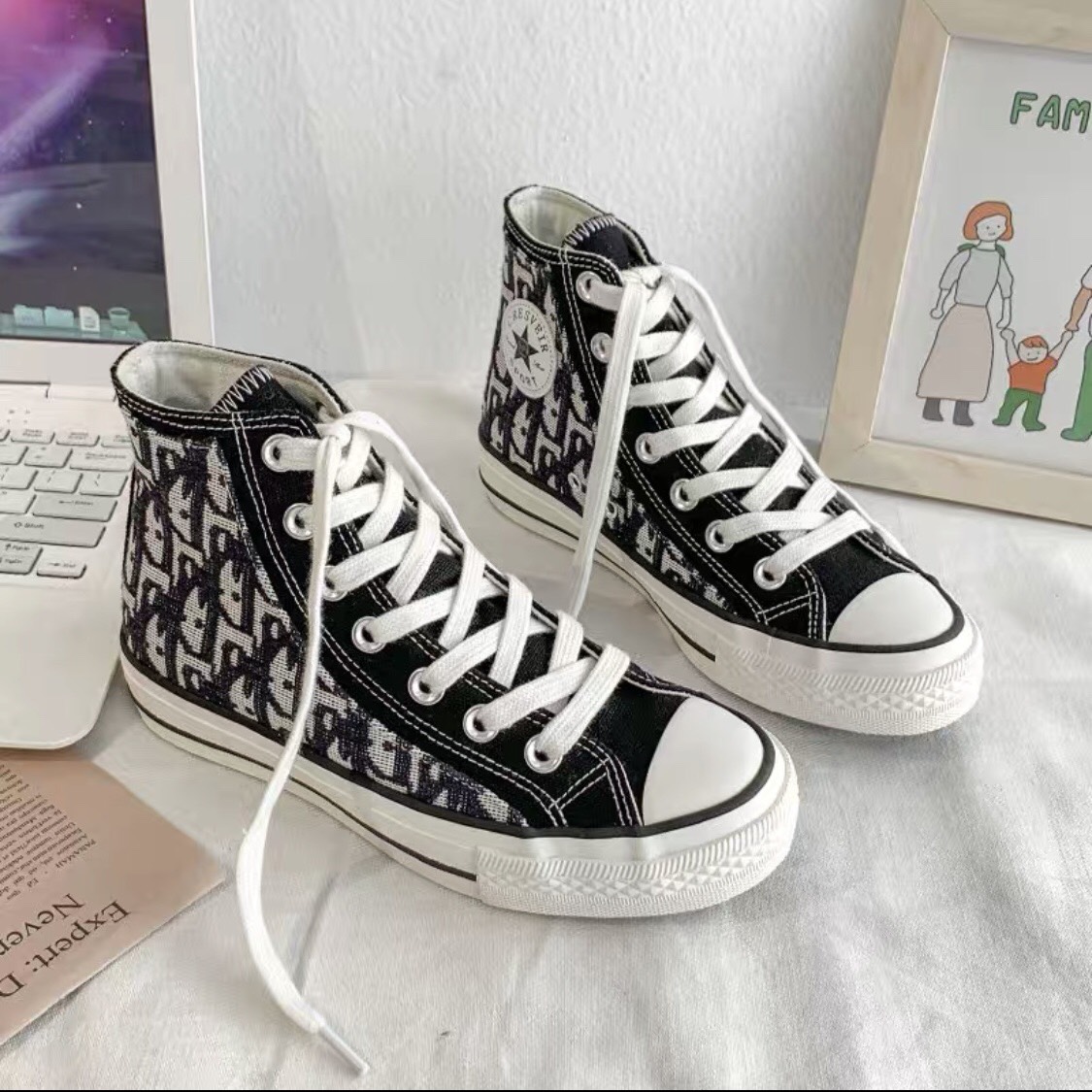 Giầy Nữ Seaker Giây Canvas Thêu Dio Phong Cách Thời Trang Trẻ (shophanhan)
