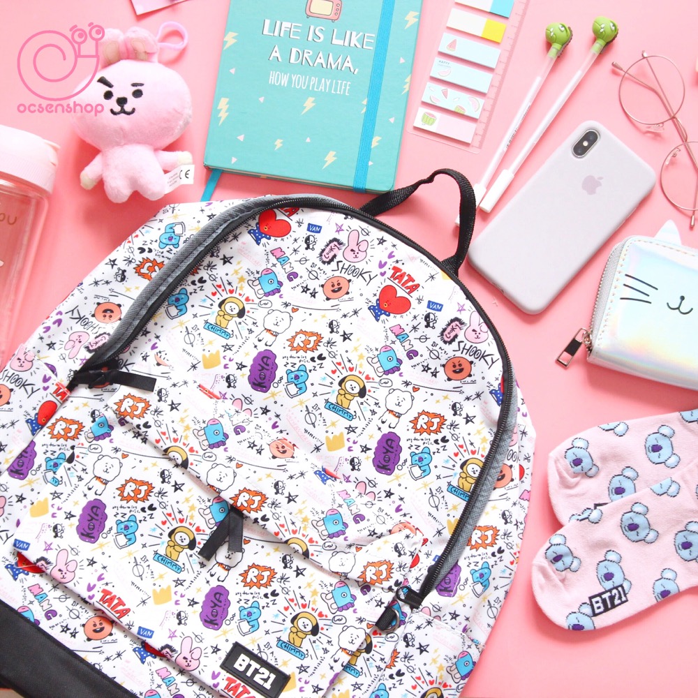 Balo đi học hàn quốc BT 21 BTS hoạt hình cute