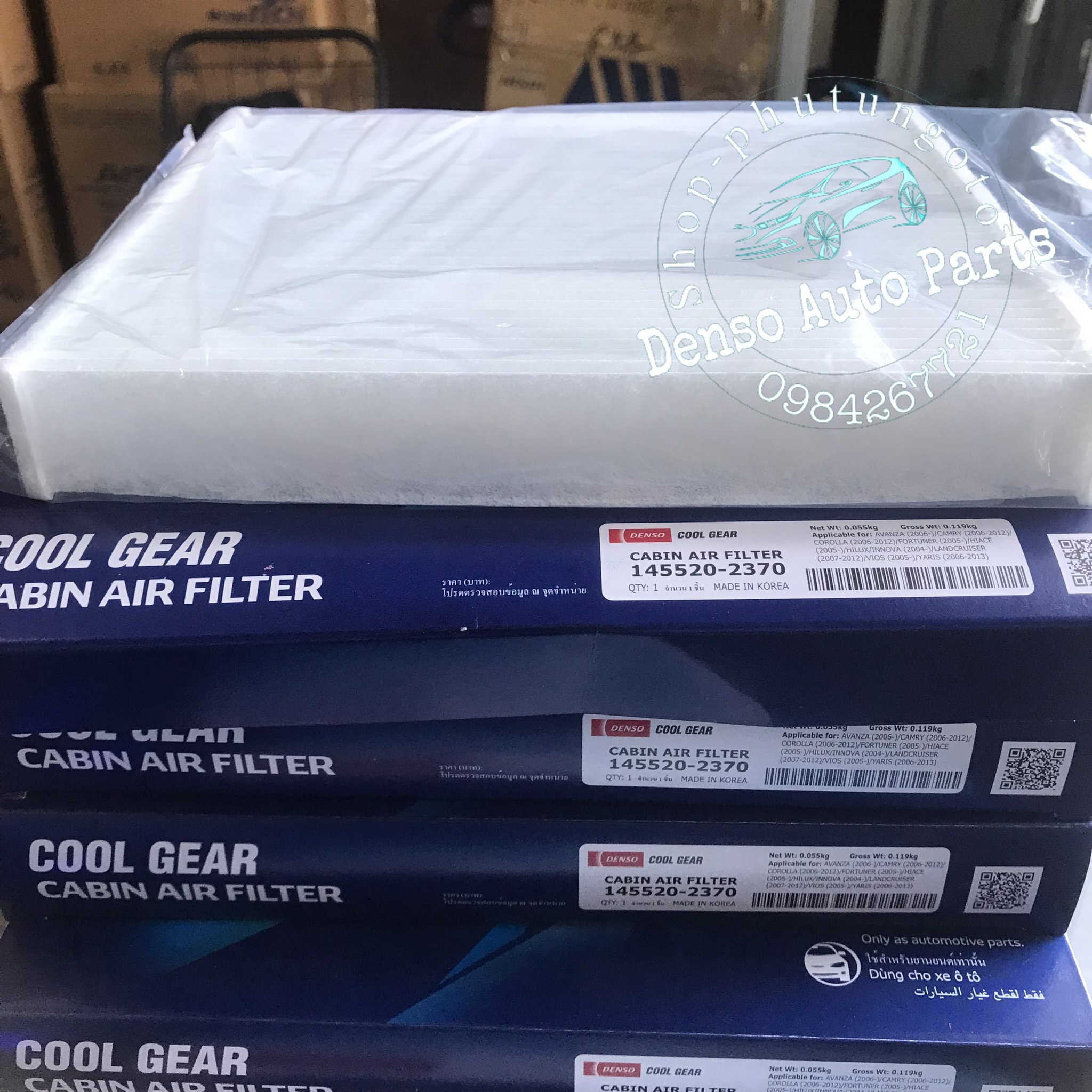 Lọc gió điều hòa chính hãng Denso mã 2370 (Dùng cho nhiều dòng xe TOYOTA)