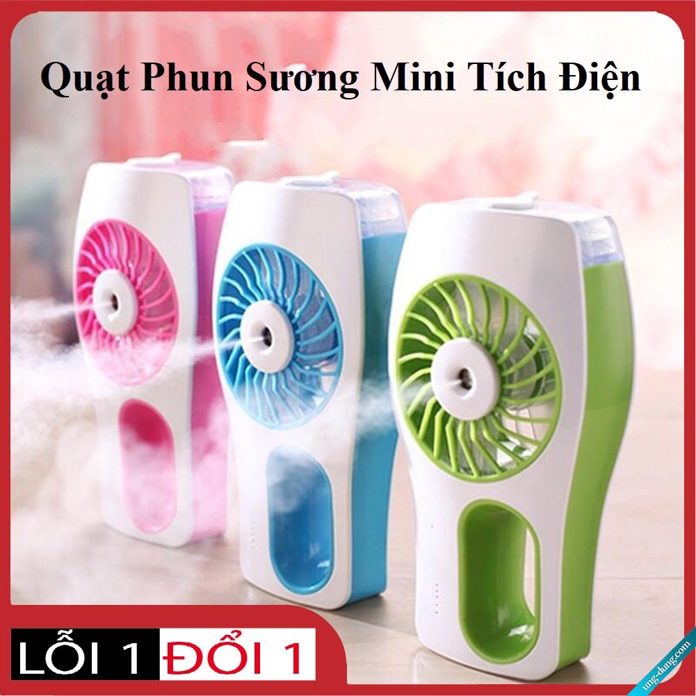 Quạt mini sạc điện giá rẻ, Quạt điện văn phòng, Quạt Phun Sương Tích Điện Mini Cầm Tay Đa Năng, Chất Liệu Nhựa Cao Cấp, Mẫu Mã Đẹp, Chạy Êm, Làm Ẩm Không Khí.