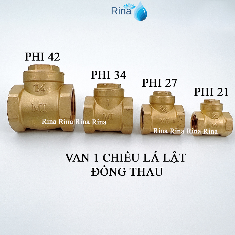 Van đồng 1 chiều lá lật ngăn nước chảy ngược 1 phù hợp với đường nước sinh hoạt thủy cục Rina - van 1 chiều đồng thau