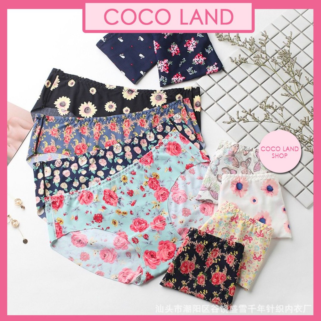 Quần lót su họa tiết hoa điều hòa cao cấp ql03