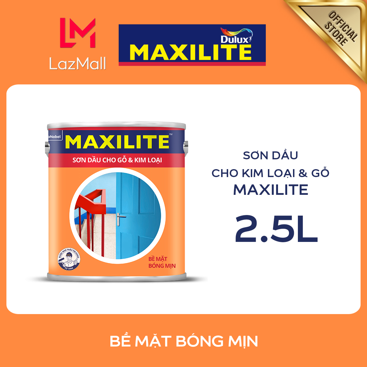 Sơn dầu cho bề mặt gỗ và kim loại maxilite enamel - 2.5l