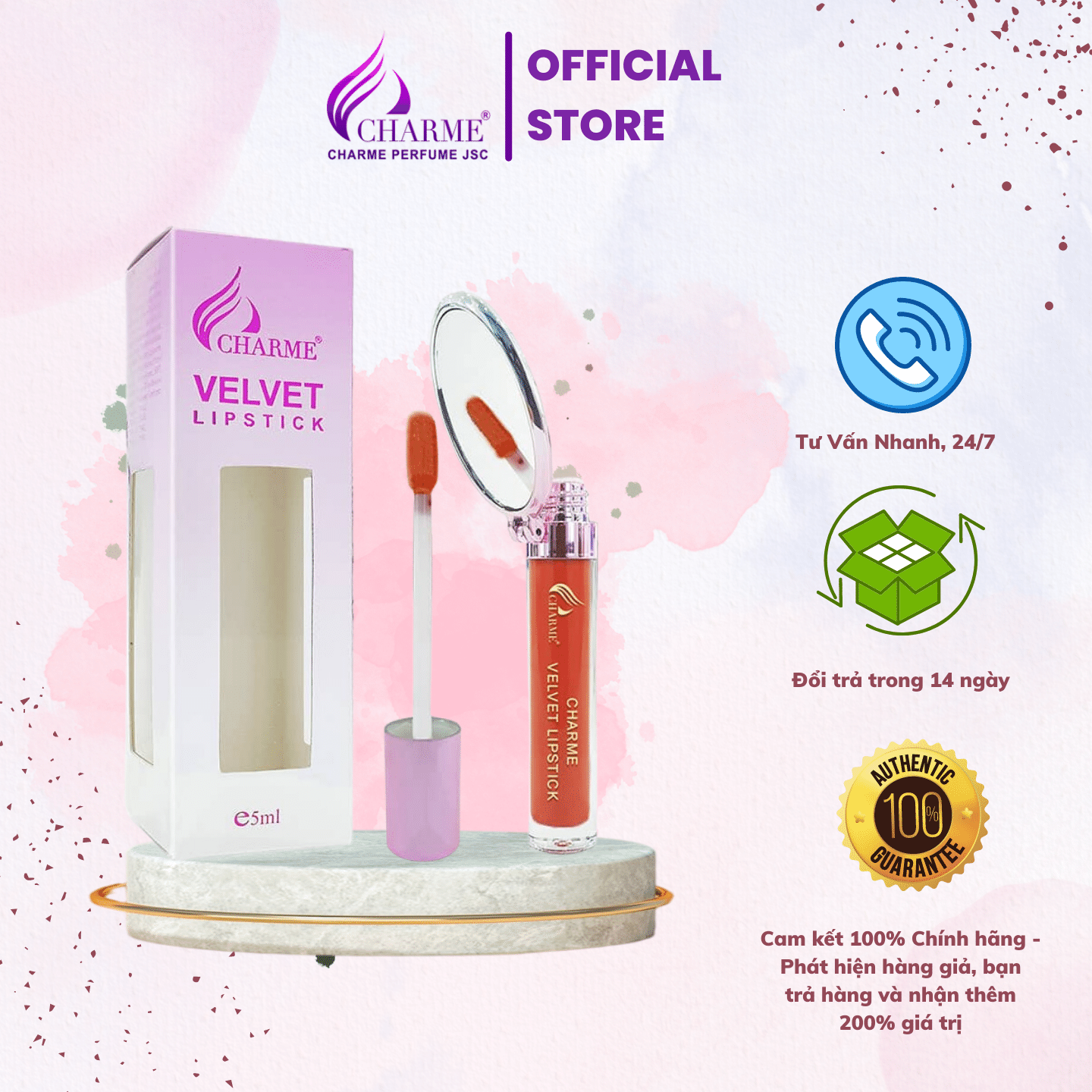 Son Charme Siêu Lỳ , siêu dưỡng môi Velvet Lipstick