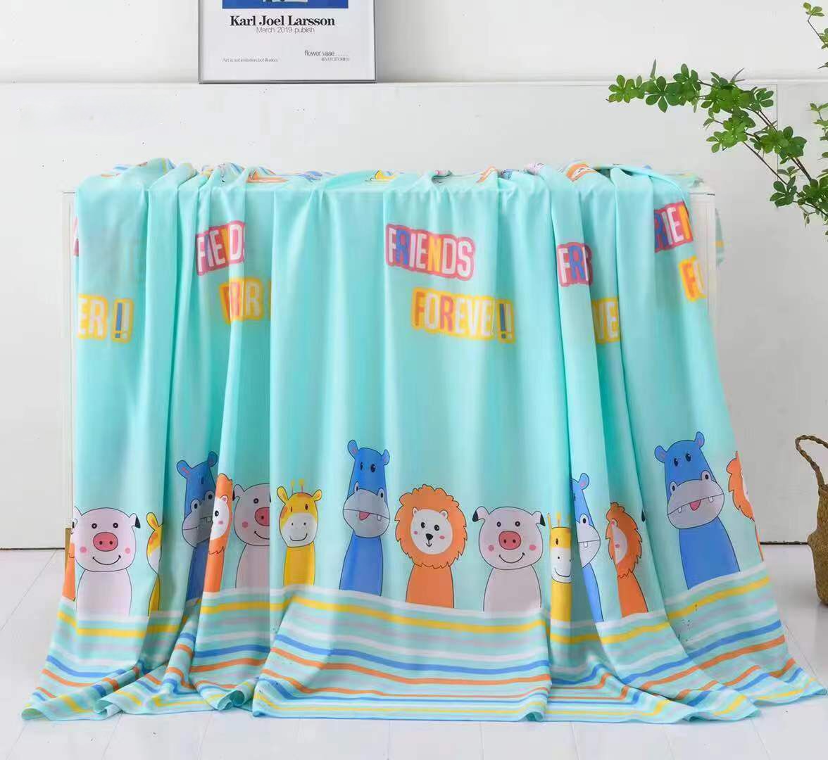 Chăn hè thu, chăn hè, mền cotton lụa TELCEL trần bông cho bé 1m2x1m5