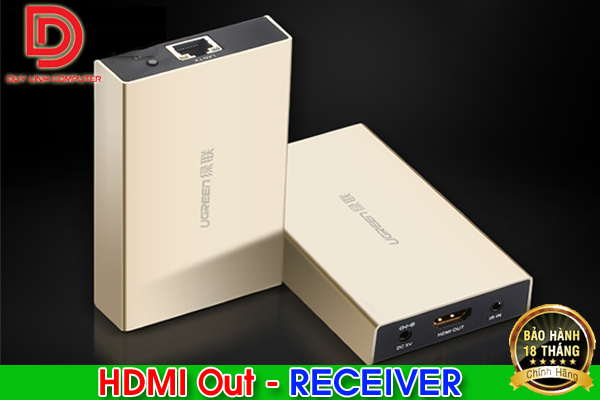 Thiết bị nhận tín hiệu hdmi 120m qua cáp mạng rj45 cat5e/cat6 ugreen 40283