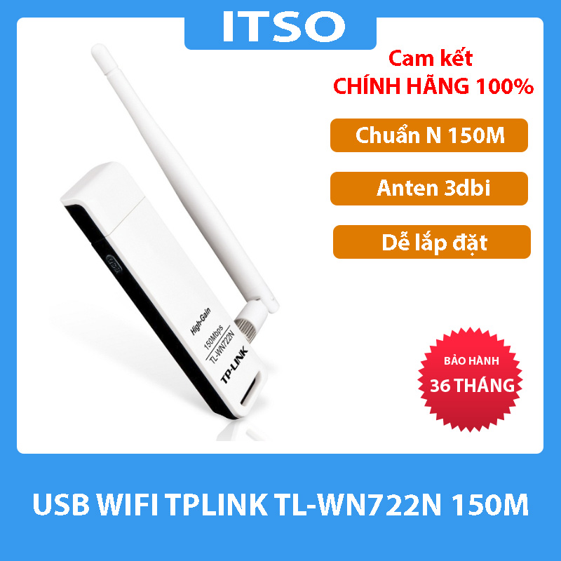 Usb thu wifi tplink tl-wn722n 150m – hàng chính hãng