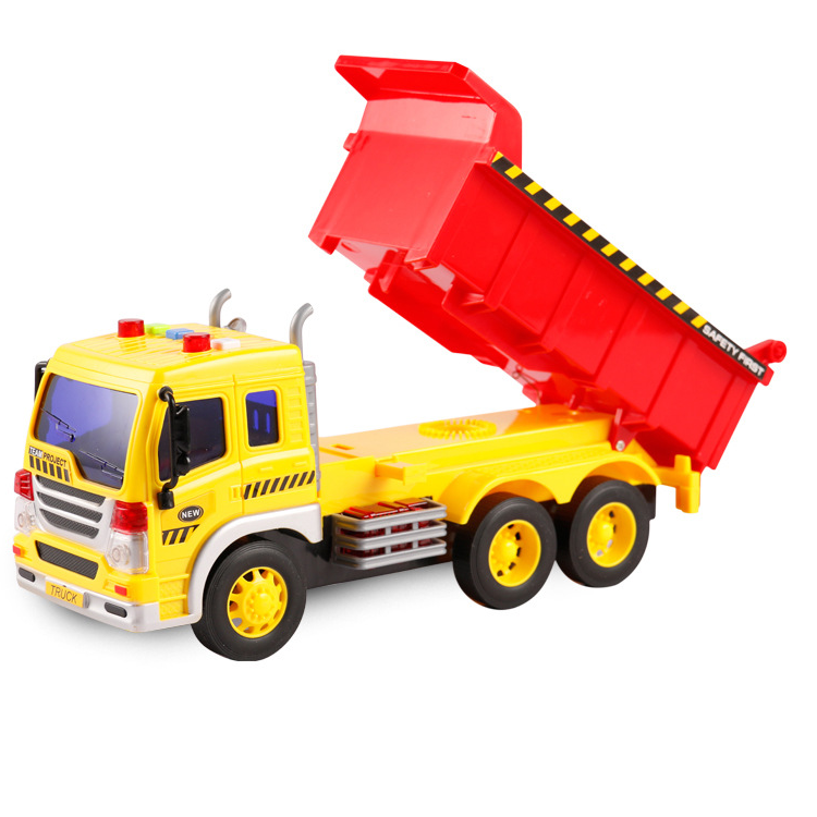 Xe tải chở hàng đồ chơi trẻ em bằng nhựa có âm thanh và đèn mô hình tỉ lệ 1:16