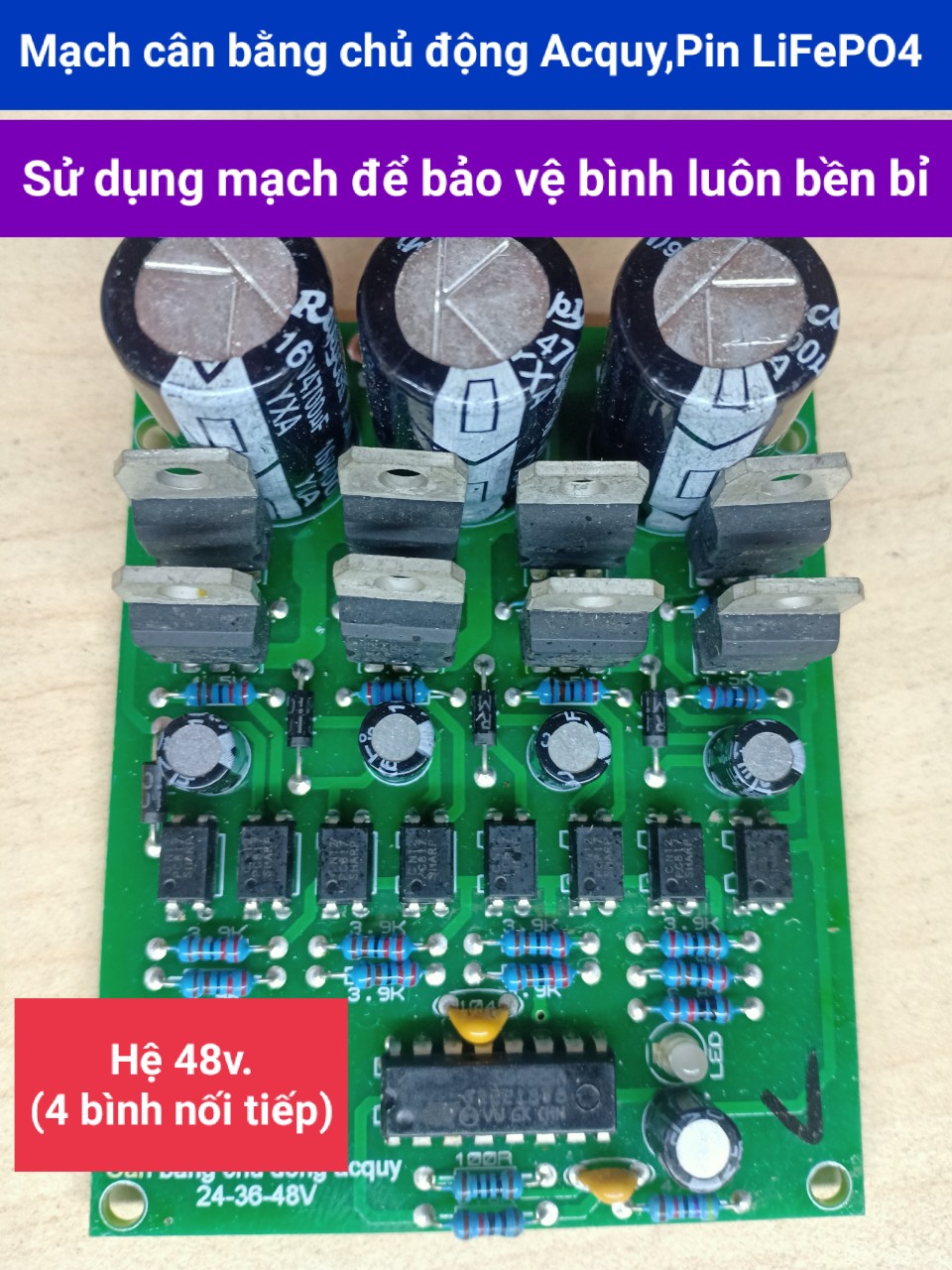 Mạch 48v cân bằng chủ động ắc quy, pin lifepo4