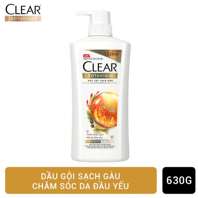Dầu gội clear sạch gàu 9 thảo dược quý clear strong me 630g