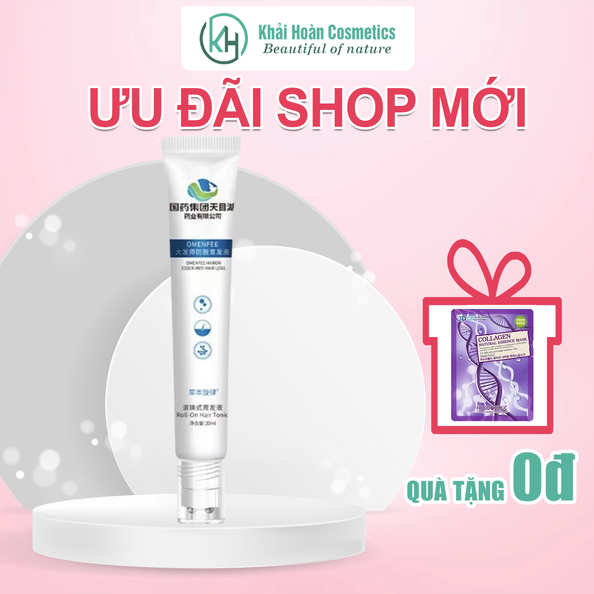 Serum mọc lông mày Omenfee, tinh chất nhân sâm mọc lông mày Omenfee nội địa Trung