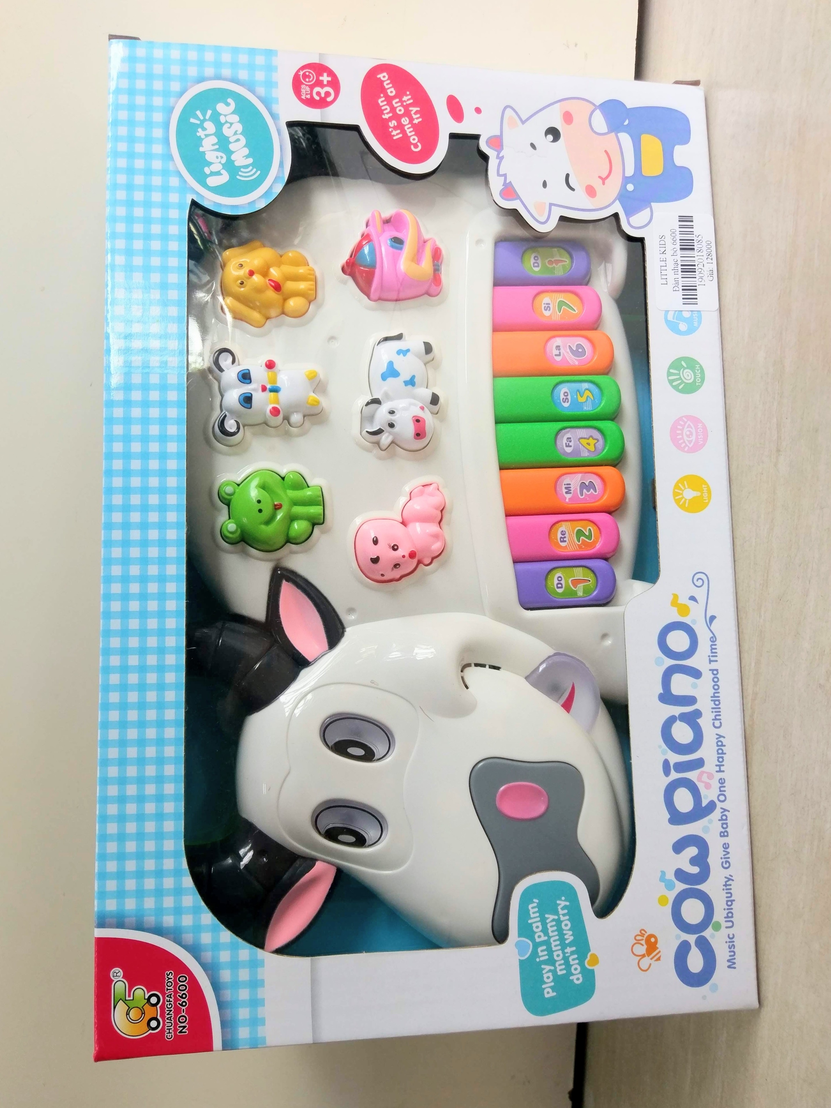 Bộ đồ chơi nhạc cụ đàn tiếng thú - hình bò sữa-cow piano