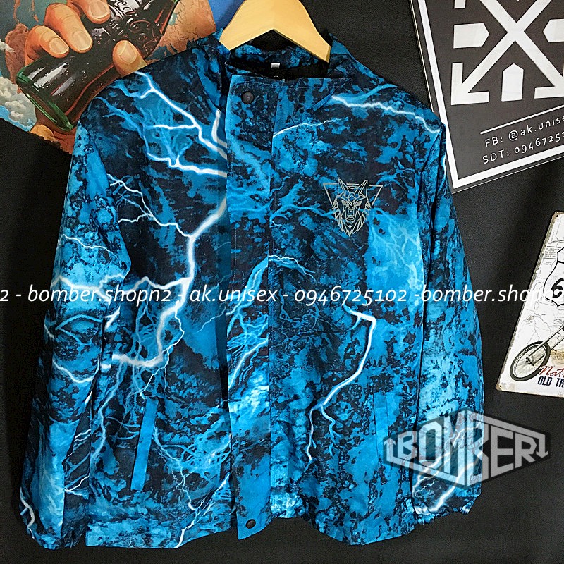 [Ảnh thật 100%] Áo khoác dù full 3D Storm phối line phản quang style Unisex