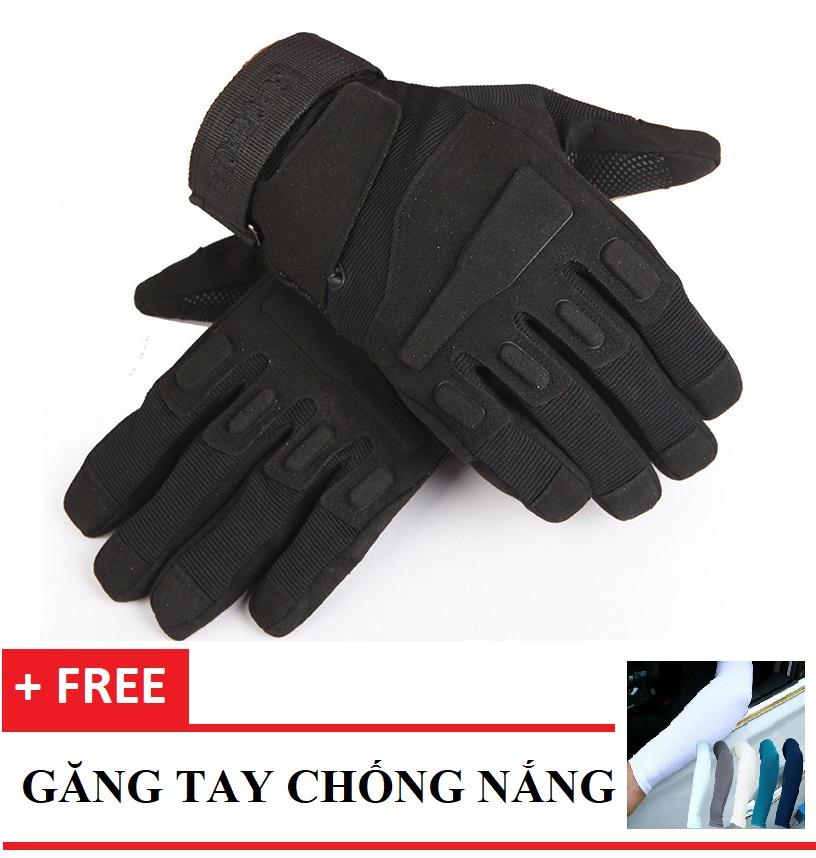 [CÓ QUÀ TẶNG] Găng Tay Nam FULL NGÓN BLACK Cho Phượt Thủ- Găng tay xe máy dài ngón- Găng tay nam + Tặng 1 ĐÔI GĂNG TAY CHỐNG NẮNG FUNO
