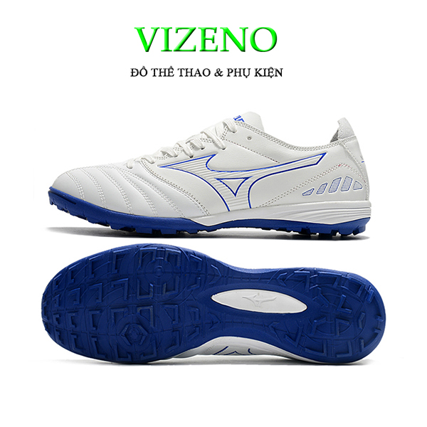 Giày đá bóng Mizuno Neo 3 đinh TF màu trăng vạch xanh