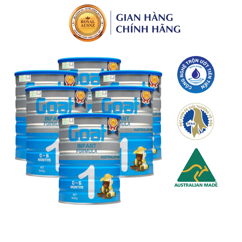 Combo 6 Hộp Sữa Dê Goat Infant Formula 1 ROYAL AUSNZ Bổ Sung Dinh Dưỡng Cho Bé 800g/hộp