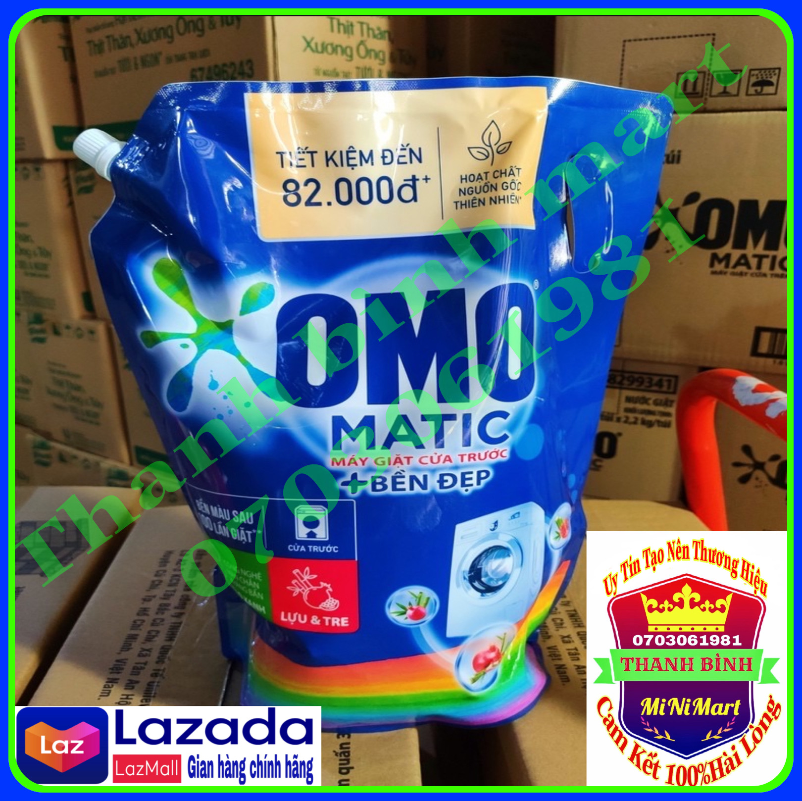 TÚI NƯỚC GIẶT OMO MATIC CỬA TRƯỚC BỀN ĐẸP 3.7KG