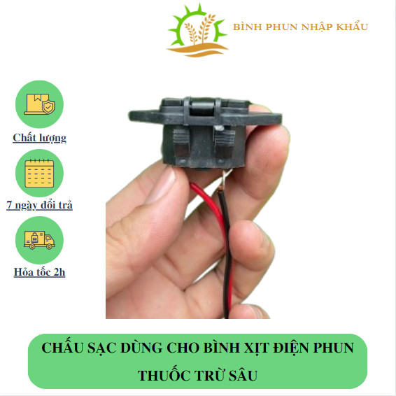 Chấu sạc chuyên dùng cho các loại bình phun thuốc trừ sâu bằng điện, bình xịt điện, xe đạp điện