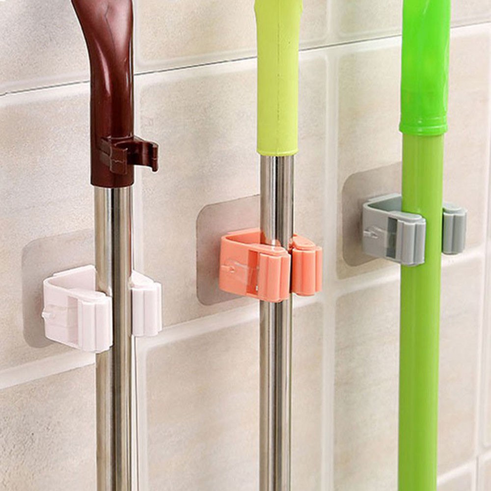 Móc dán tường treo chổi , giá móc dán tường treo chổi cây lau nhà đa năng