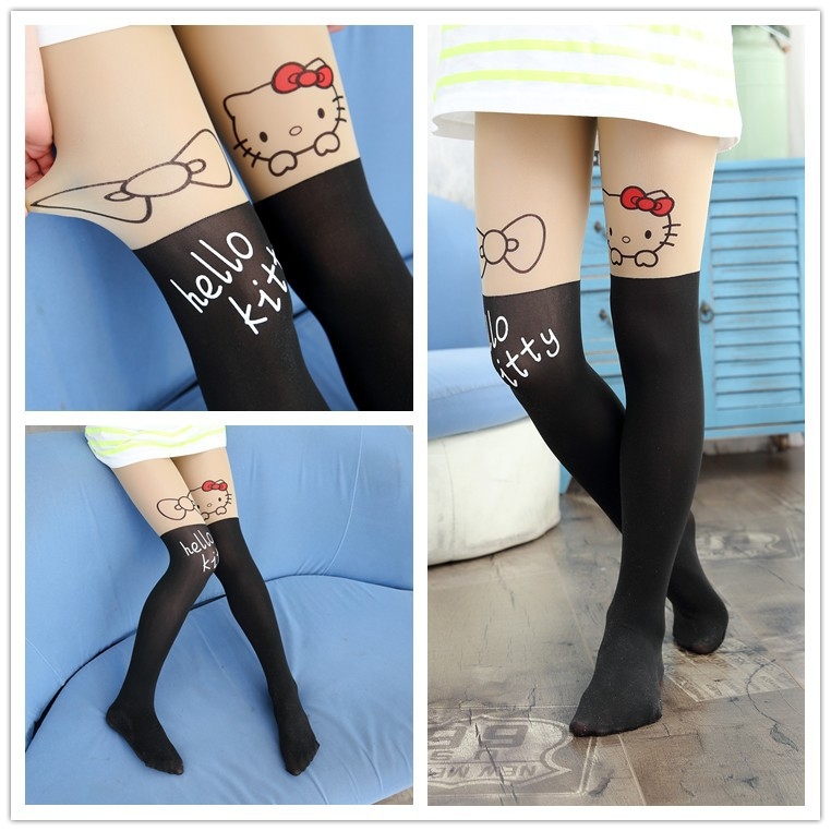 Lẻ 1 quần tất giả bốt cho bé chất dày đẹp hình thú cực xinh đủ size từ 3-12 tuổi, hình kitty micky