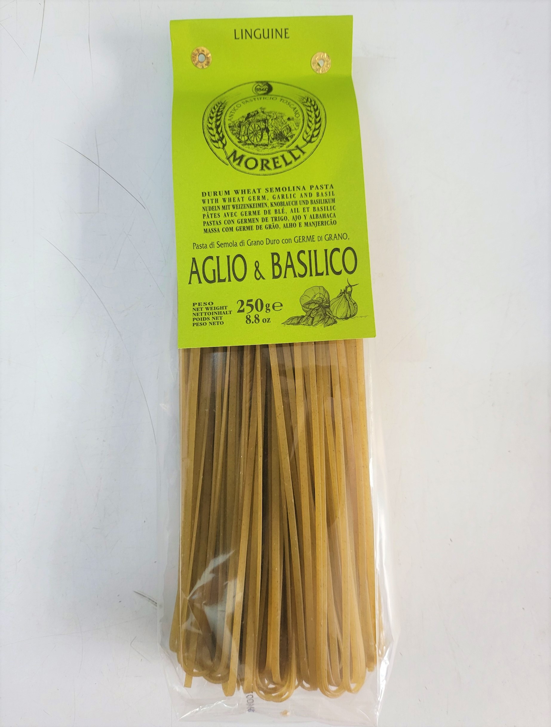 [Gói 250g – AGLIO & BASILICO] MÌ Ý SỢI DẸT VỊ HÚNG QUẾ VÀ TỎI [Italia] MORELLI Linguine Aglio Basilico Pasta (cff)