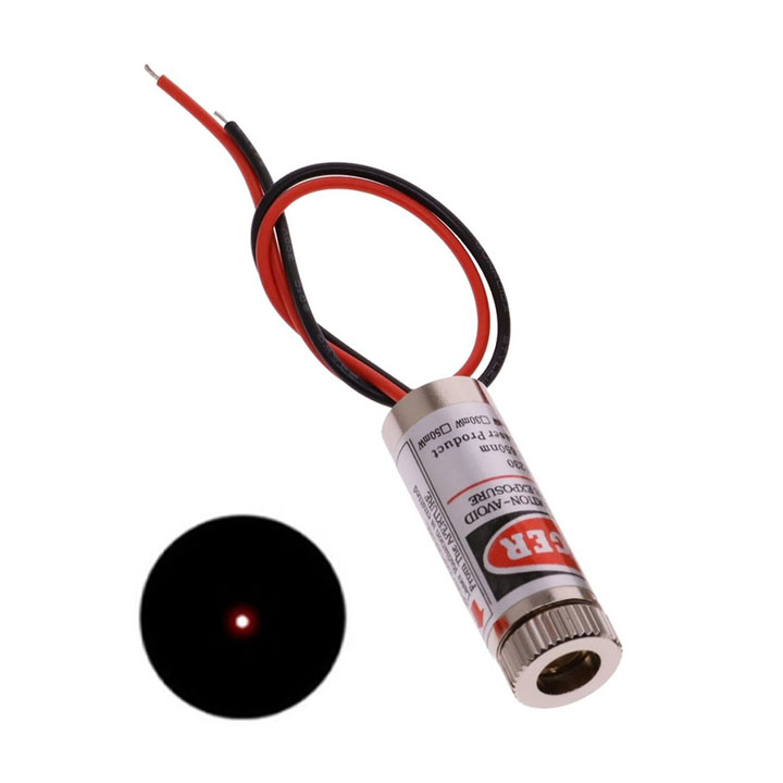 Đầu phát laze 5v sáng đỏ 5mw 650nm chiếu tia chấm