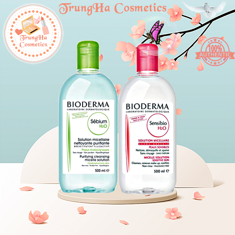 Nước tẩy trang Bioderma làm sạch dịu nhẹ 500ml, tẩy trang Bioderma cho mọi loại da