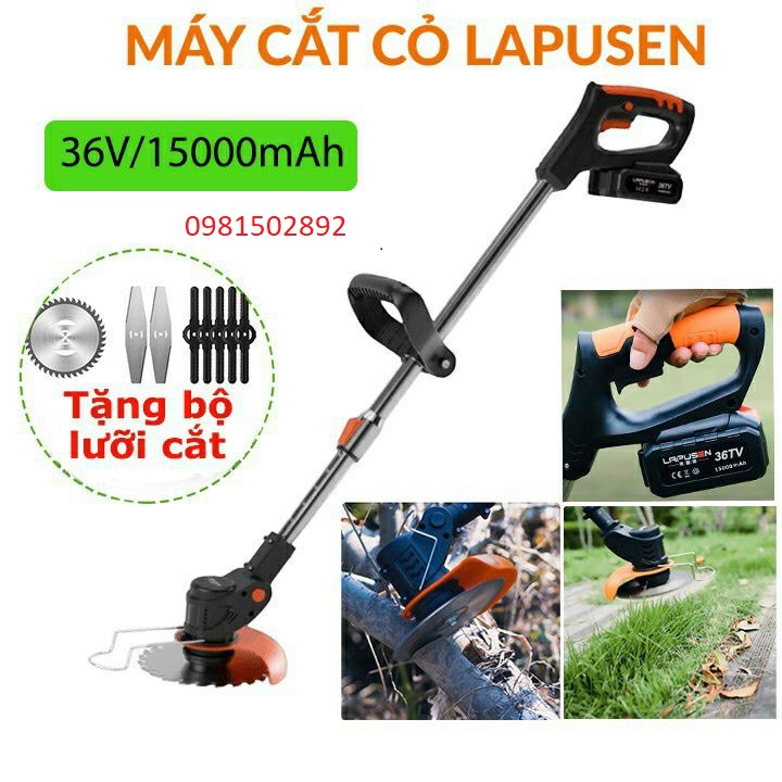 Máy cắt cỏ, tỉa cành cầm tay  pin 118V, Hàng nhập khẩu cao cấp - máy đủ bộ + 2 pin 118v