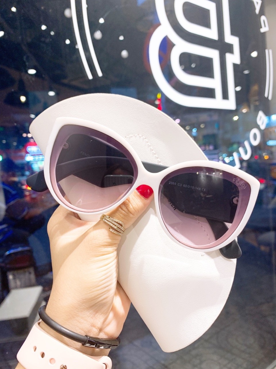 [HCM]Mắt Kính Nữ Thời Trang - Kính Mát Nữ Cao Cấp FD2385 Mắt Mèo Gọng Da Beo Siêu Hot 2020