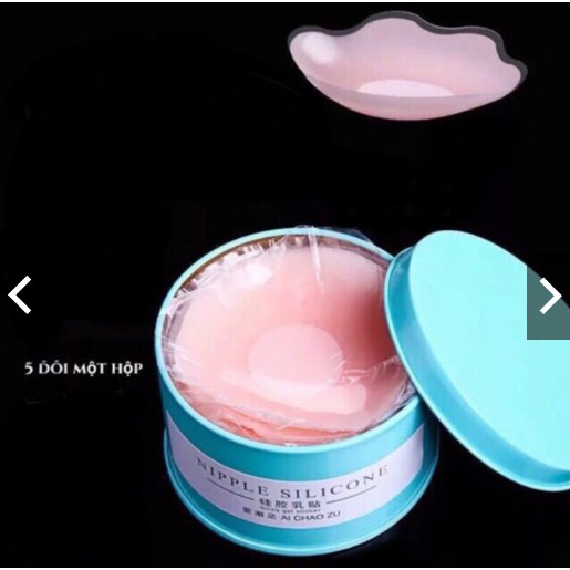 Hộp 5 đôi dán nhũ hoa, dán ti, dán ngực silicon siêu mềm 1401 - hình hoa mai