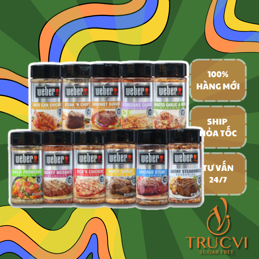 Gia vị 0 calo Weber [TOP BÁN CHẠY NĂM 2023] [eat clean, keto, gymer, das, tiểu đường ]