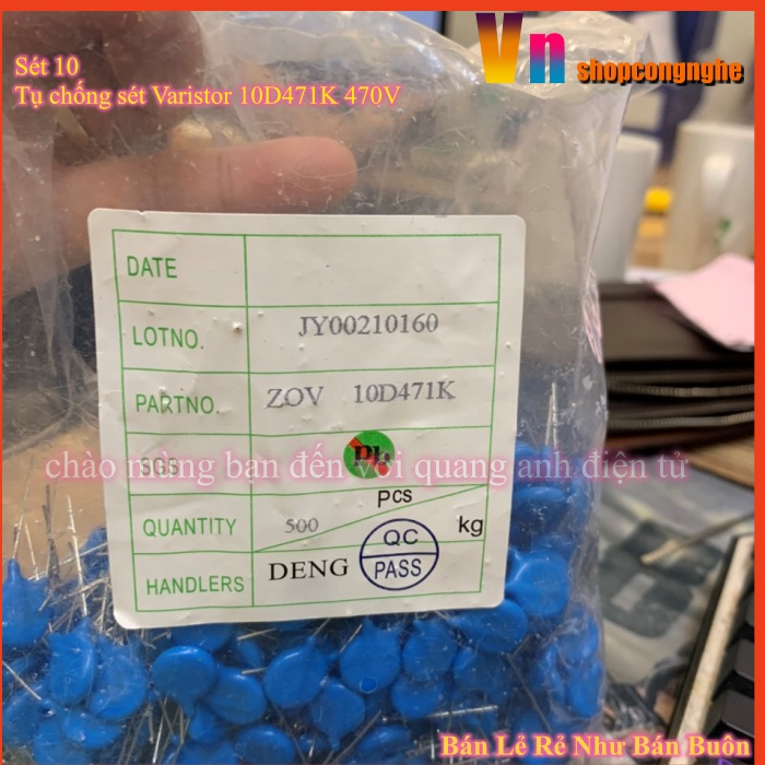 Combo 10 Tụ chống sét Varistor 10D471K 470V