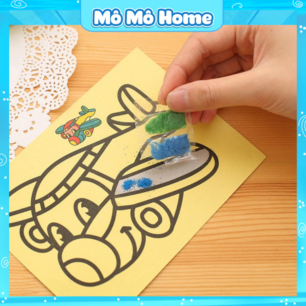 Tranh cát tô màu cho bé nhiều mẫu đa dạng khổ A7