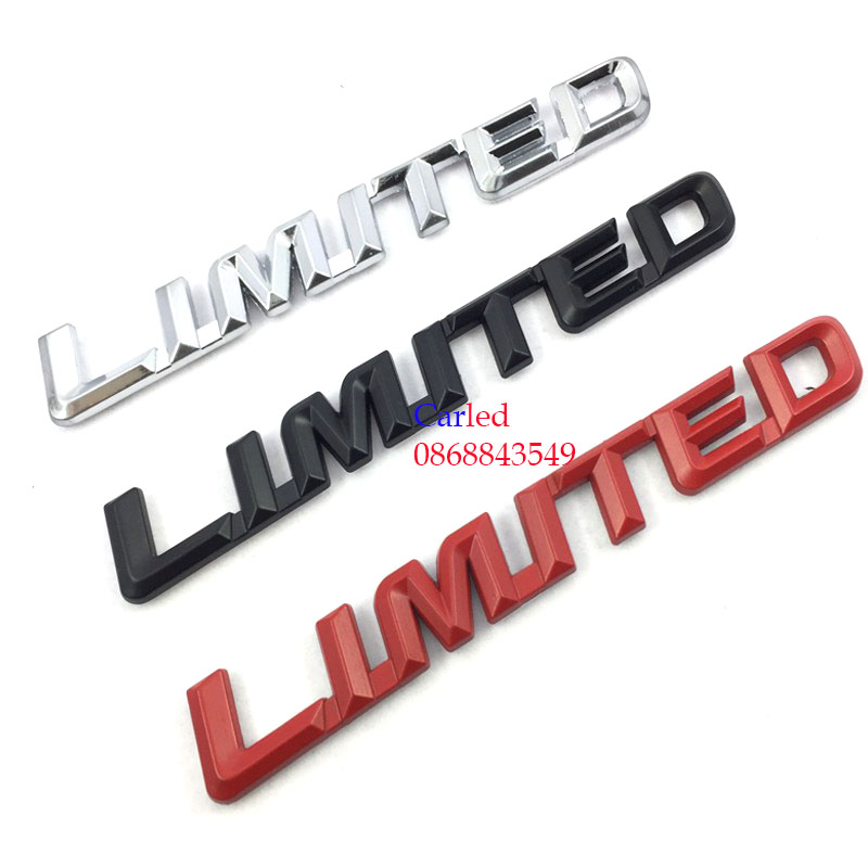 Decal Chữ kim loại Limited dán xe ô tô các loại xe