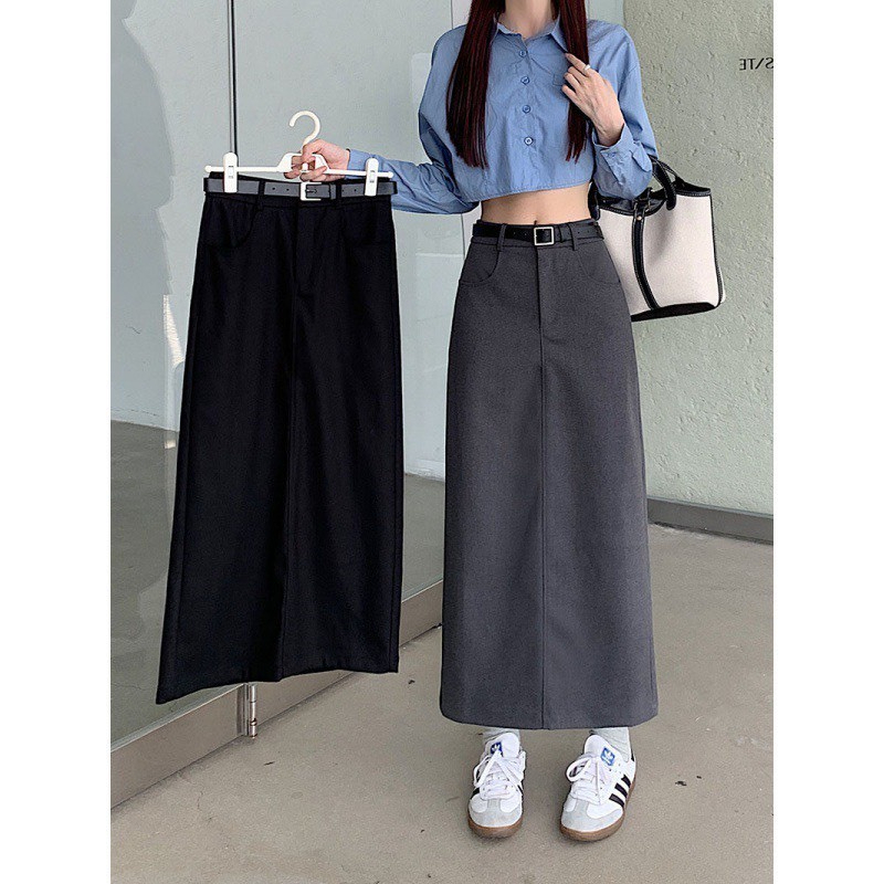[Tặng Đai + Freeship] Chân Váy Công Sở Dáng Dài Midi Siêu HOT MP184