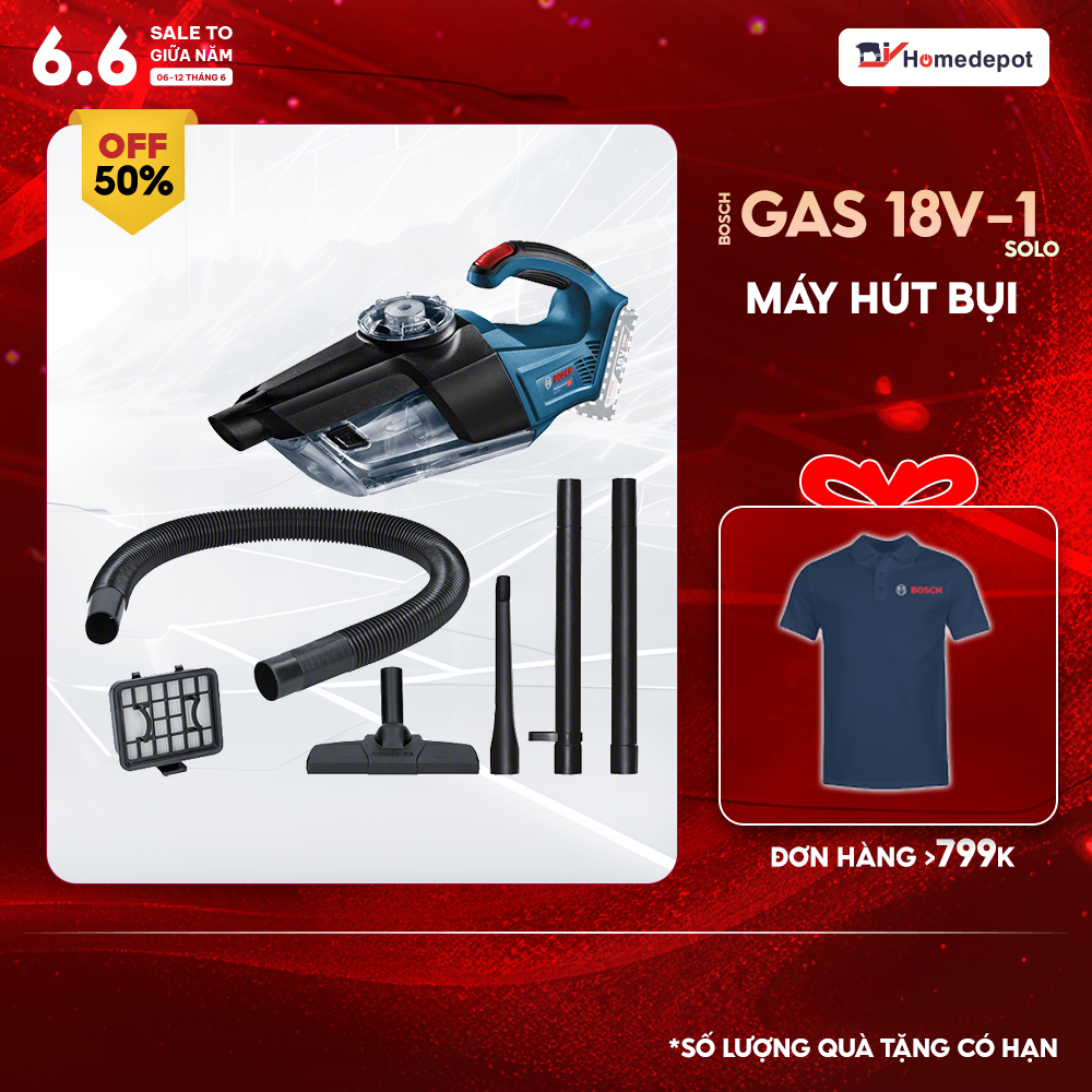 Máy hút bụi dùng pin bosch gas 18v-1 solo