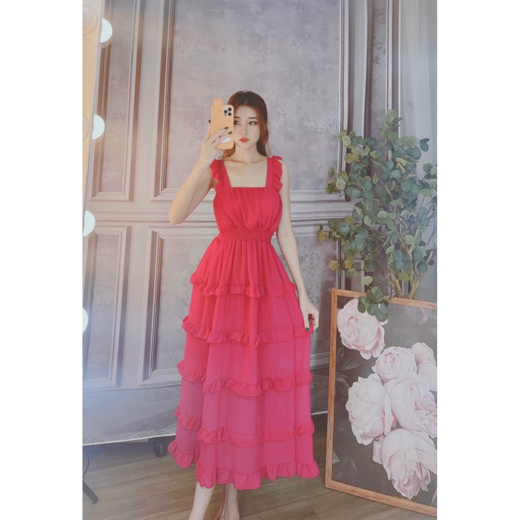 Đầm maxi 5 tầng tiểu thư cực xinh
