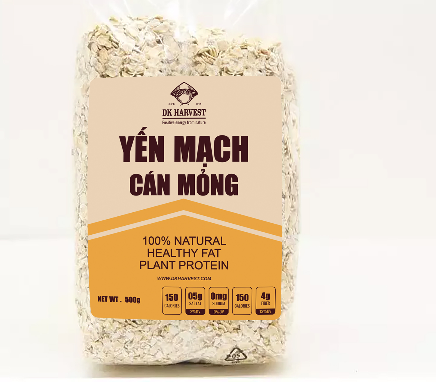 Yến mạch cán dẹt cho bé ăn dặm DK Harvest nhập khẩu Úc - túi 500g | ngũ cốc yến mạch, bổ sung dinh dưỡng