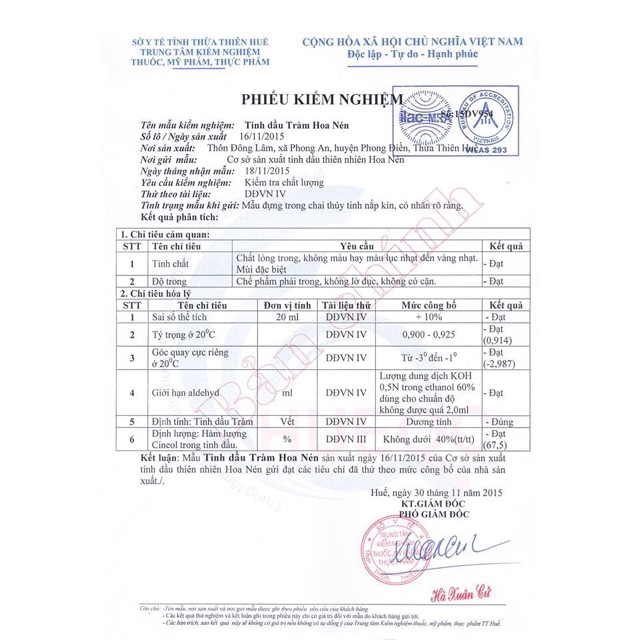 Tinh dầu tràm nguyên chất Hoa Nén